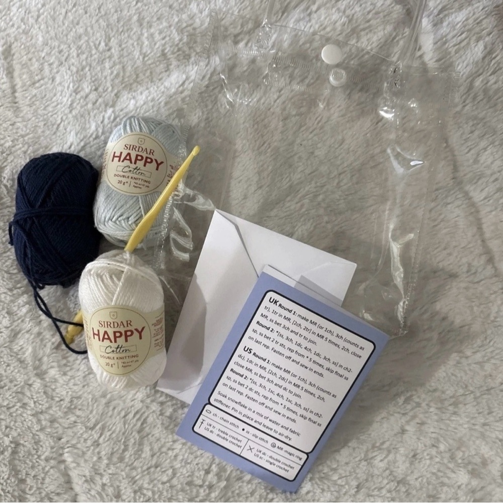 Happy Cotton Yarn Kit Snowflake Pattern New